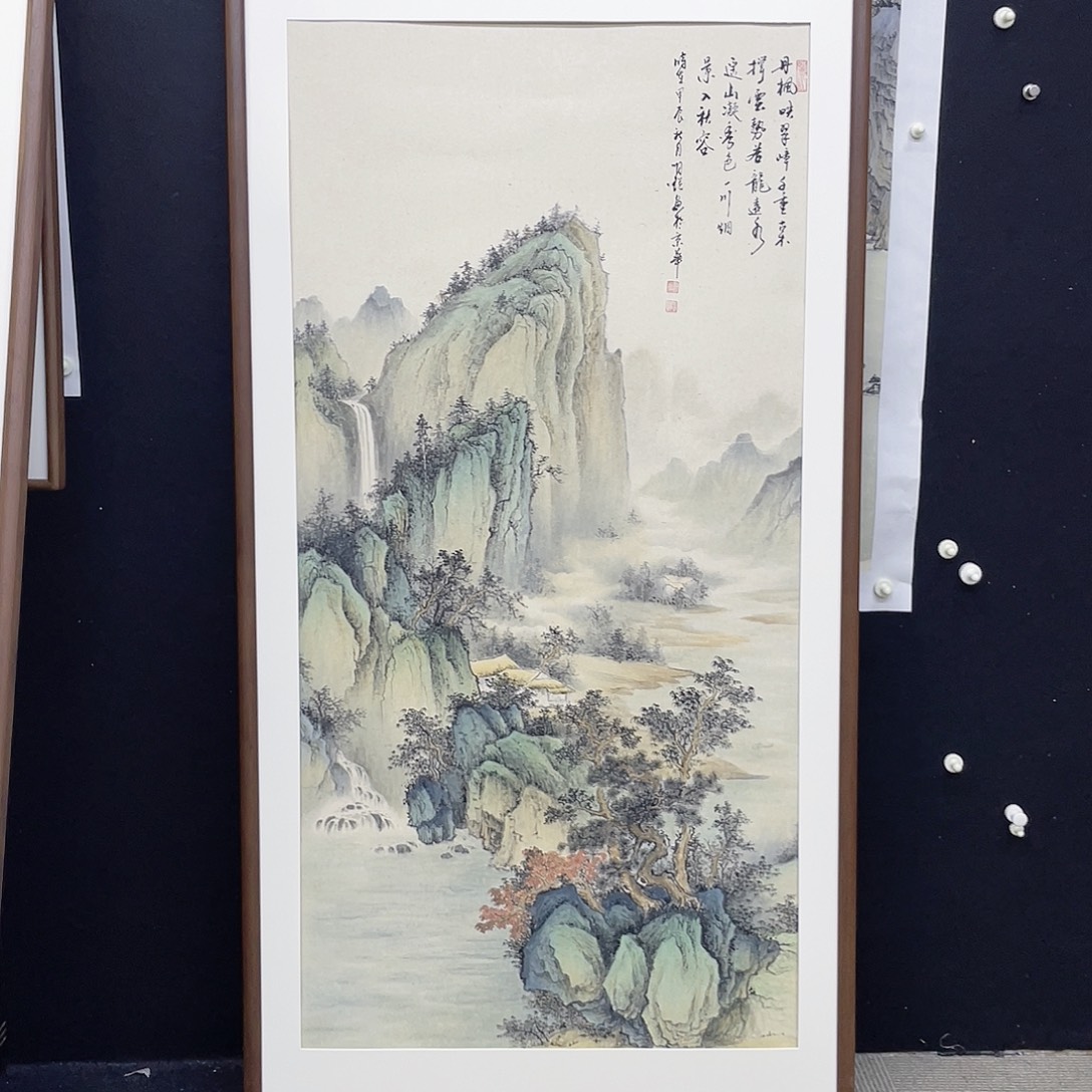 国画国画作品，精品山水，带框包邮