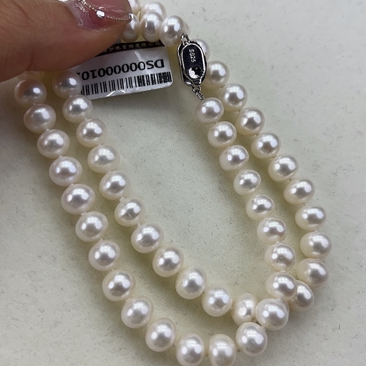 淡水珍珠颈饰银S925镶嵌➕7.8