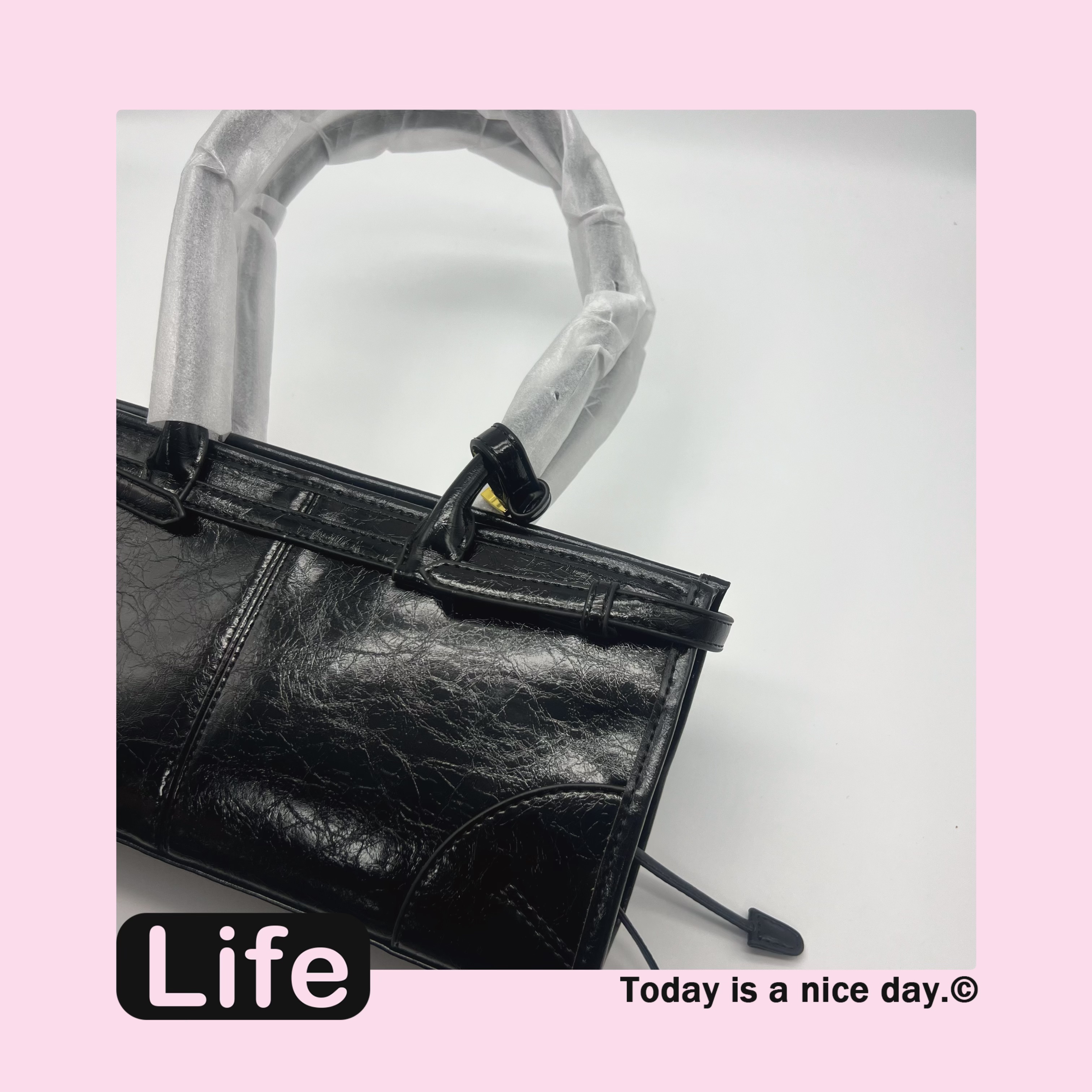 【是小P】黑色手拎收纳背包222