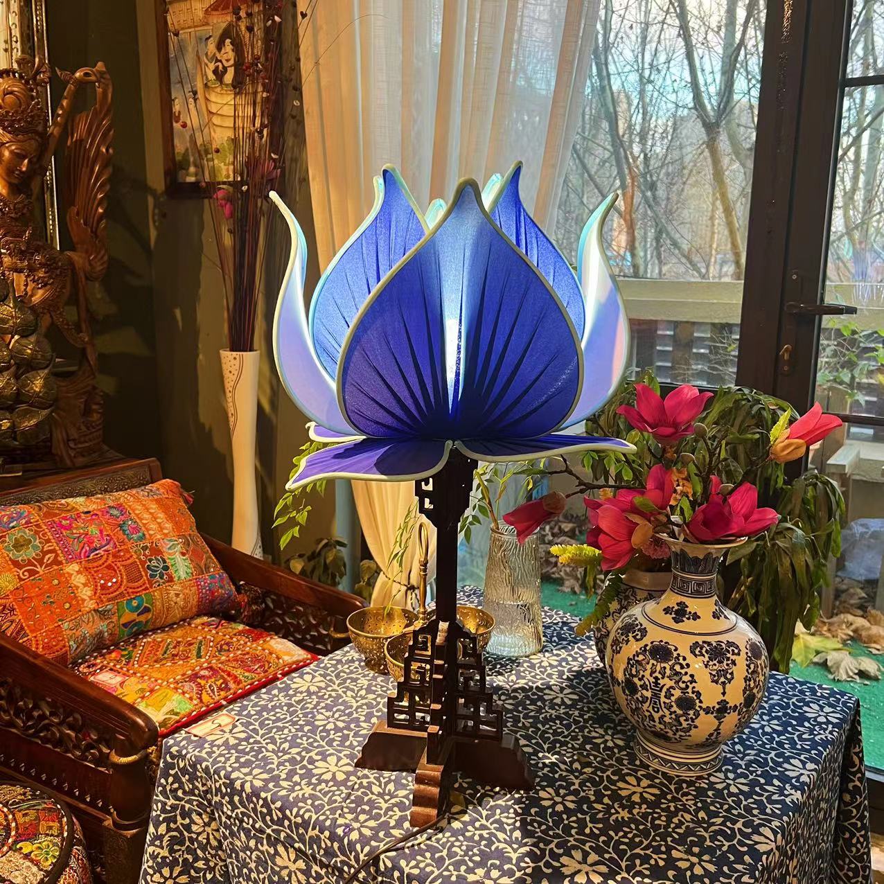 国风禅意手工荷花灯