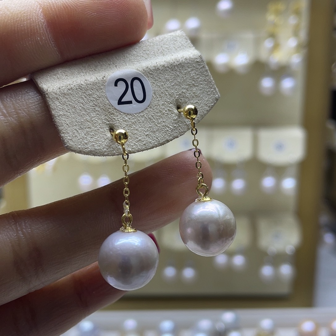 淡水珍珠耳饰银S925镶嵌