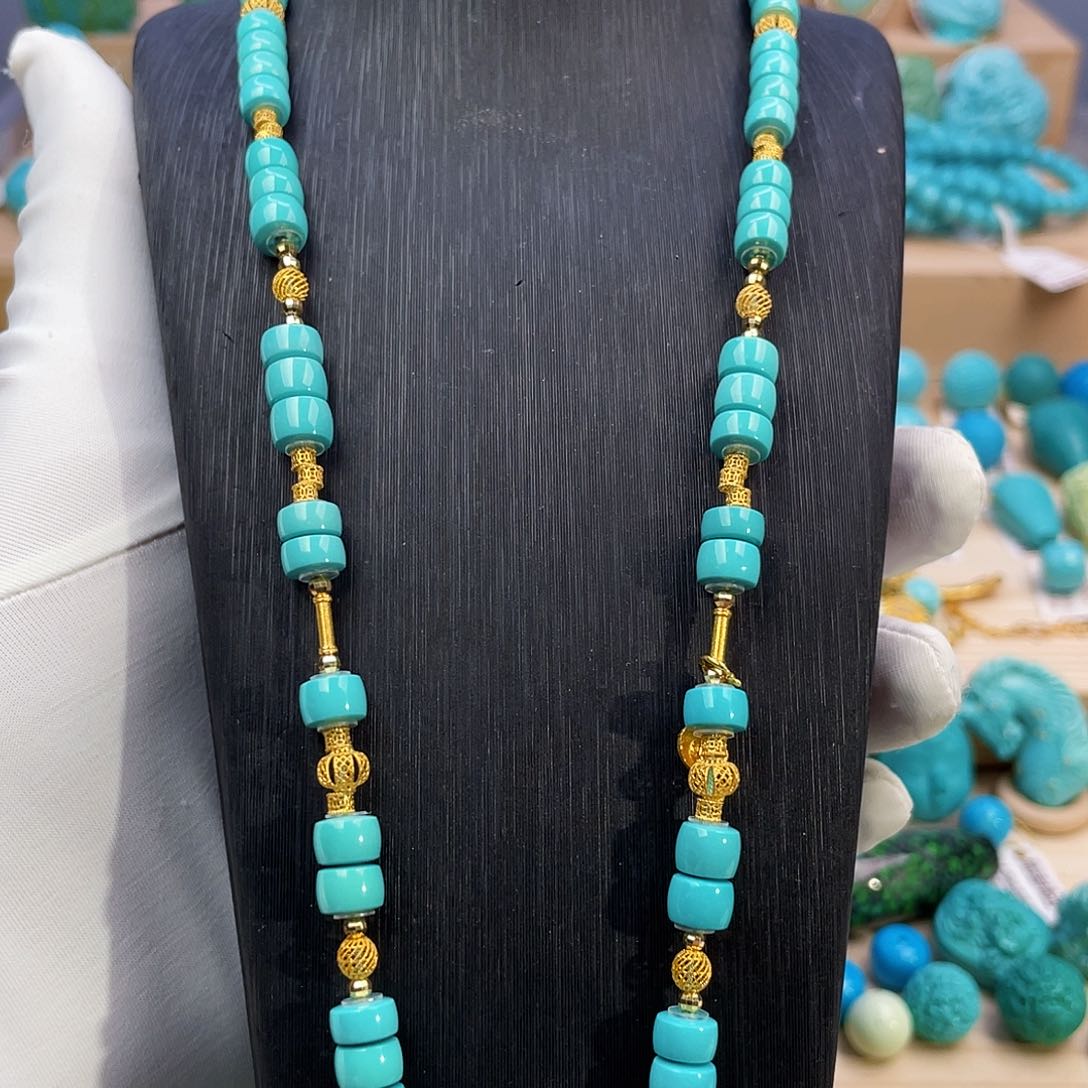 绿松石珠宝奇石18K金镶嵌