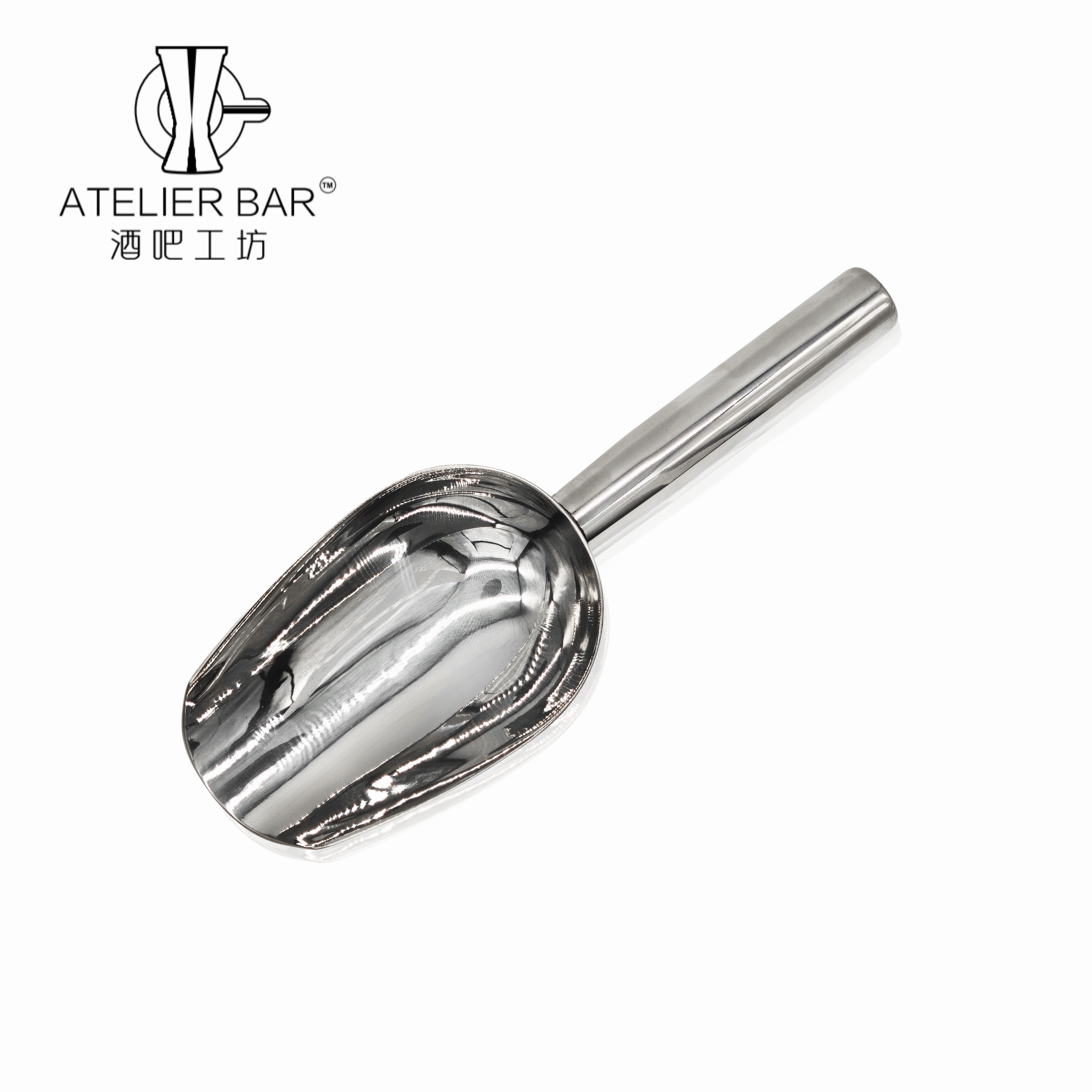 酒吧工坊精工不锈钢冰铲铲子餐吧咖啡奶茶鸡尾酒专业调酒工具