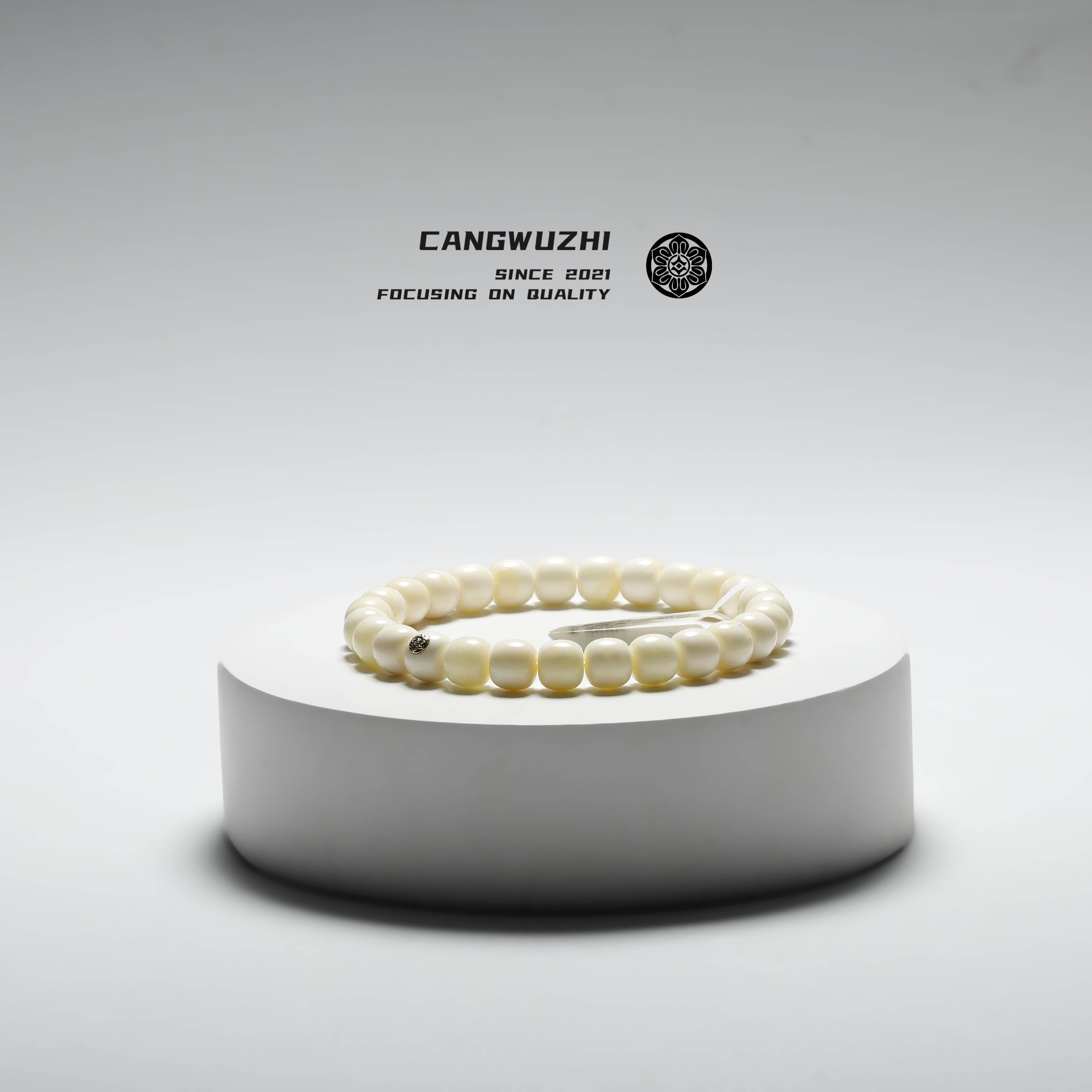 【藏物志】幽欢 蜜蜡  特级奶白花蜡-金标-7.8*7