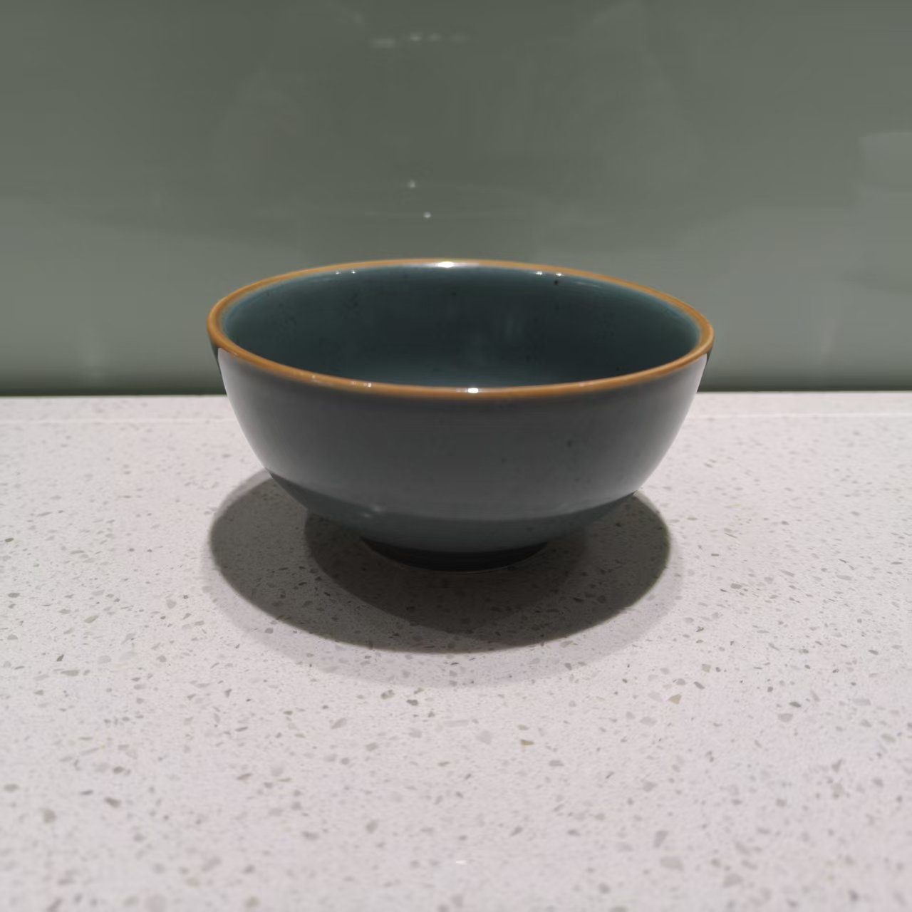 景德镇陶瓷墨绿釉色4.5寸米饭碗