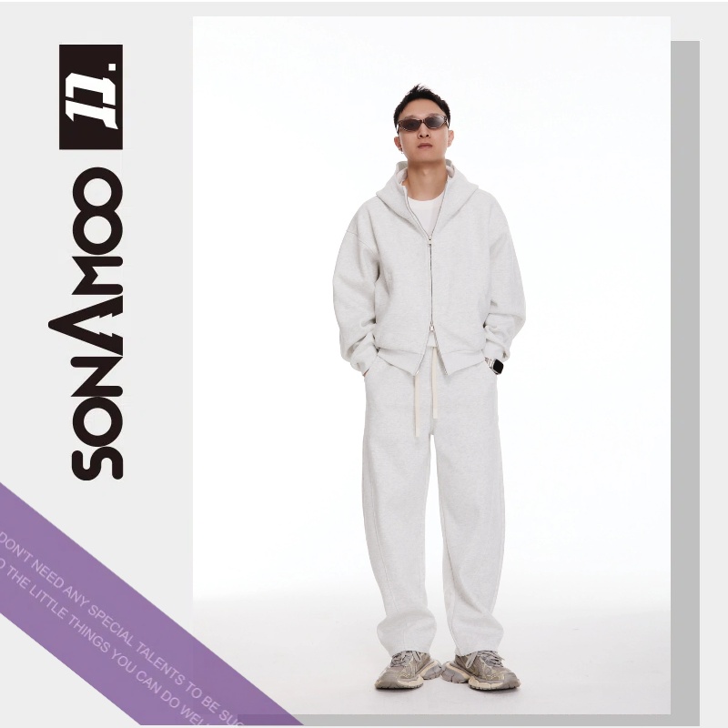 【晓鹿鹿】sonAmoo纯色CLEANFIT宽松秋冬宽松时尚休闲运动男女套