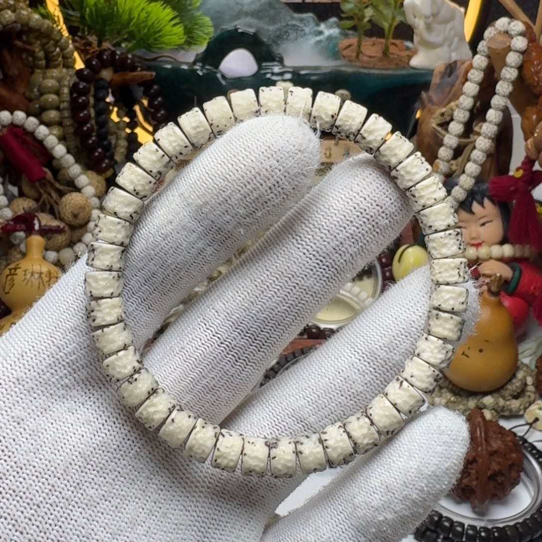 星月菩提手串5号车尺寸8.5石玉星嘎单圈