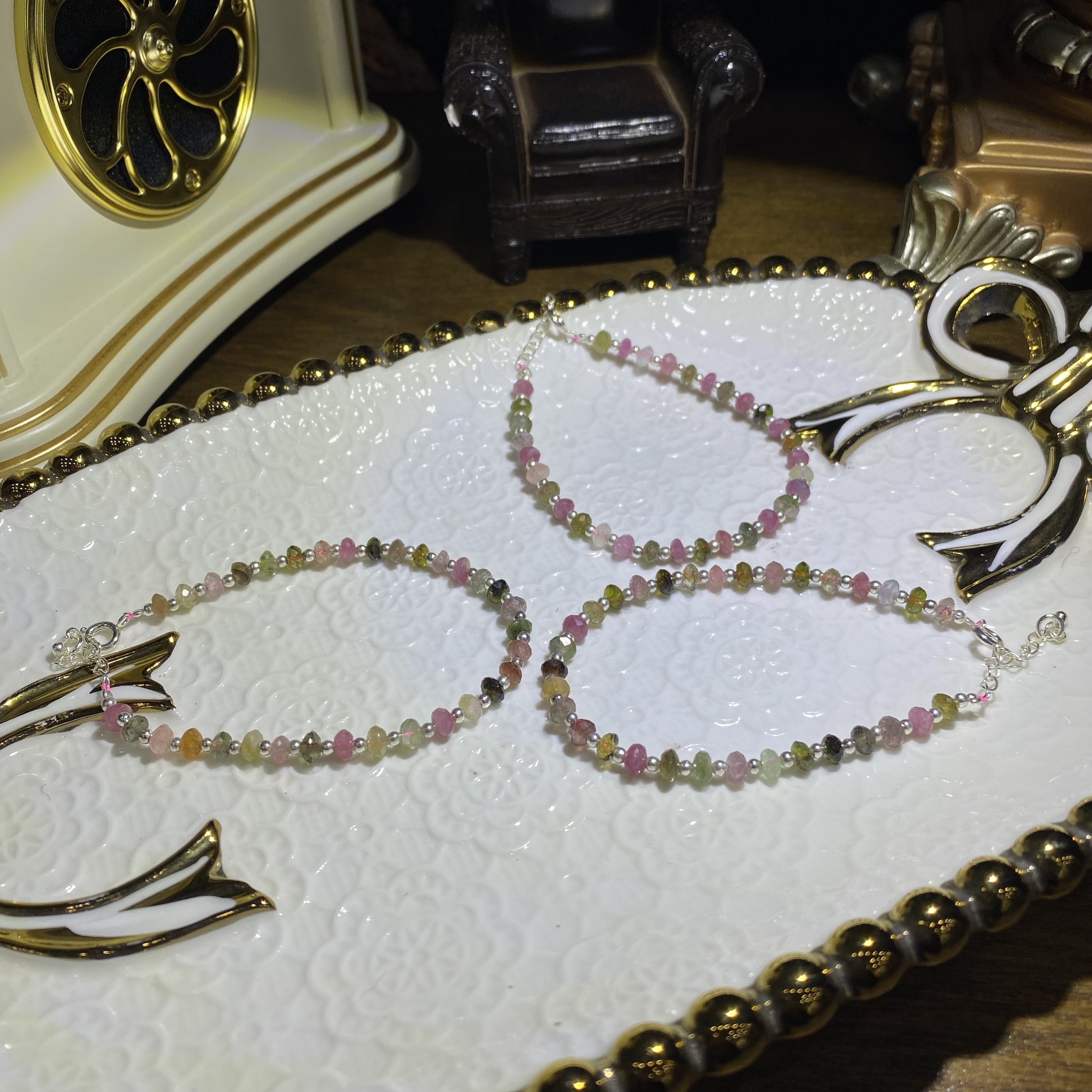 天然老矿碧玺手链-多样性发其一C880