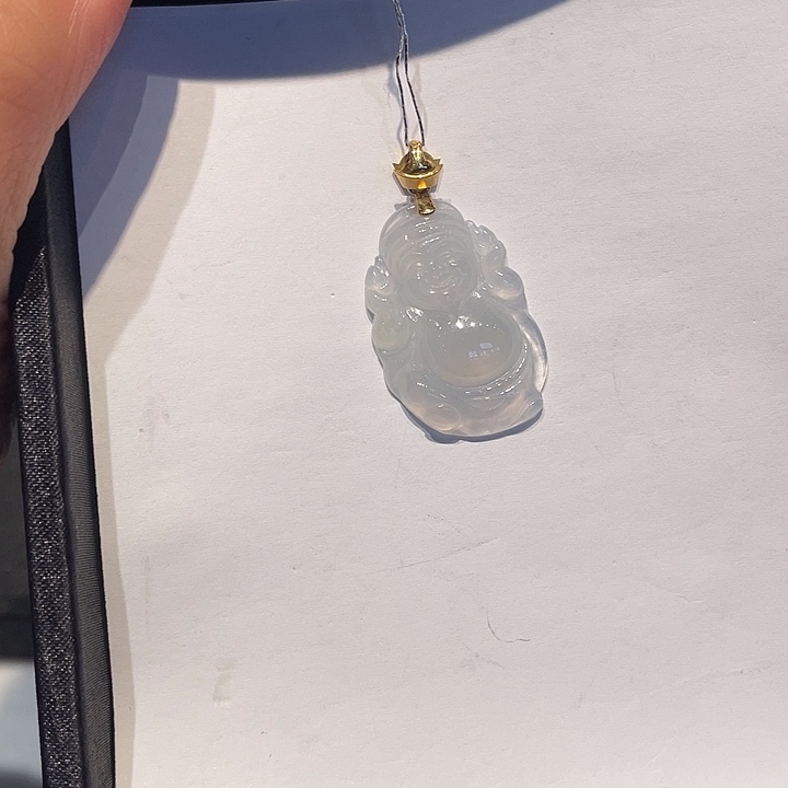 翡翠18K金镶嵌颈饰翡翠挂件