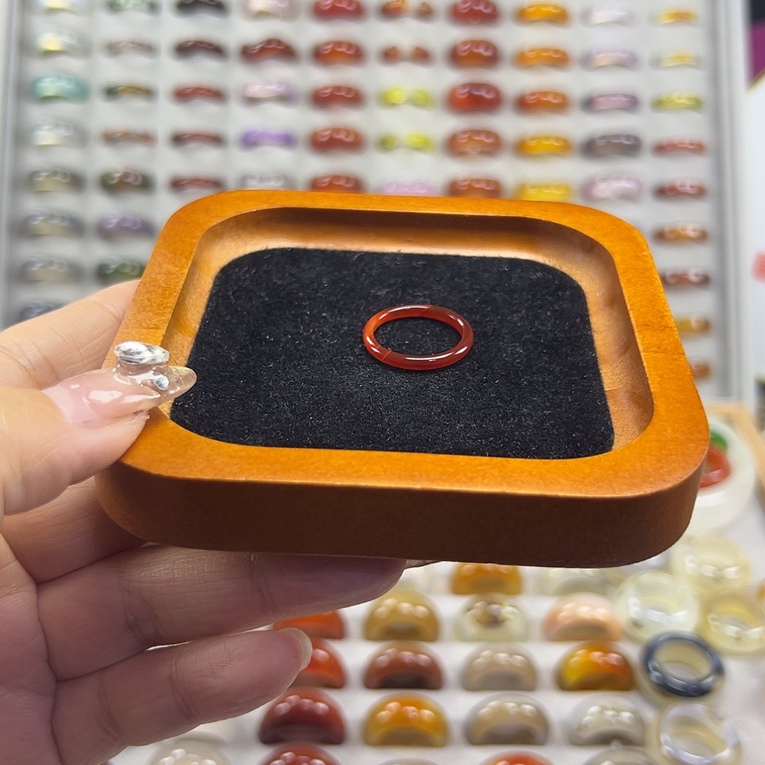 玛瑙/玉髓未镶嵌戒指B15不退换16.8港14