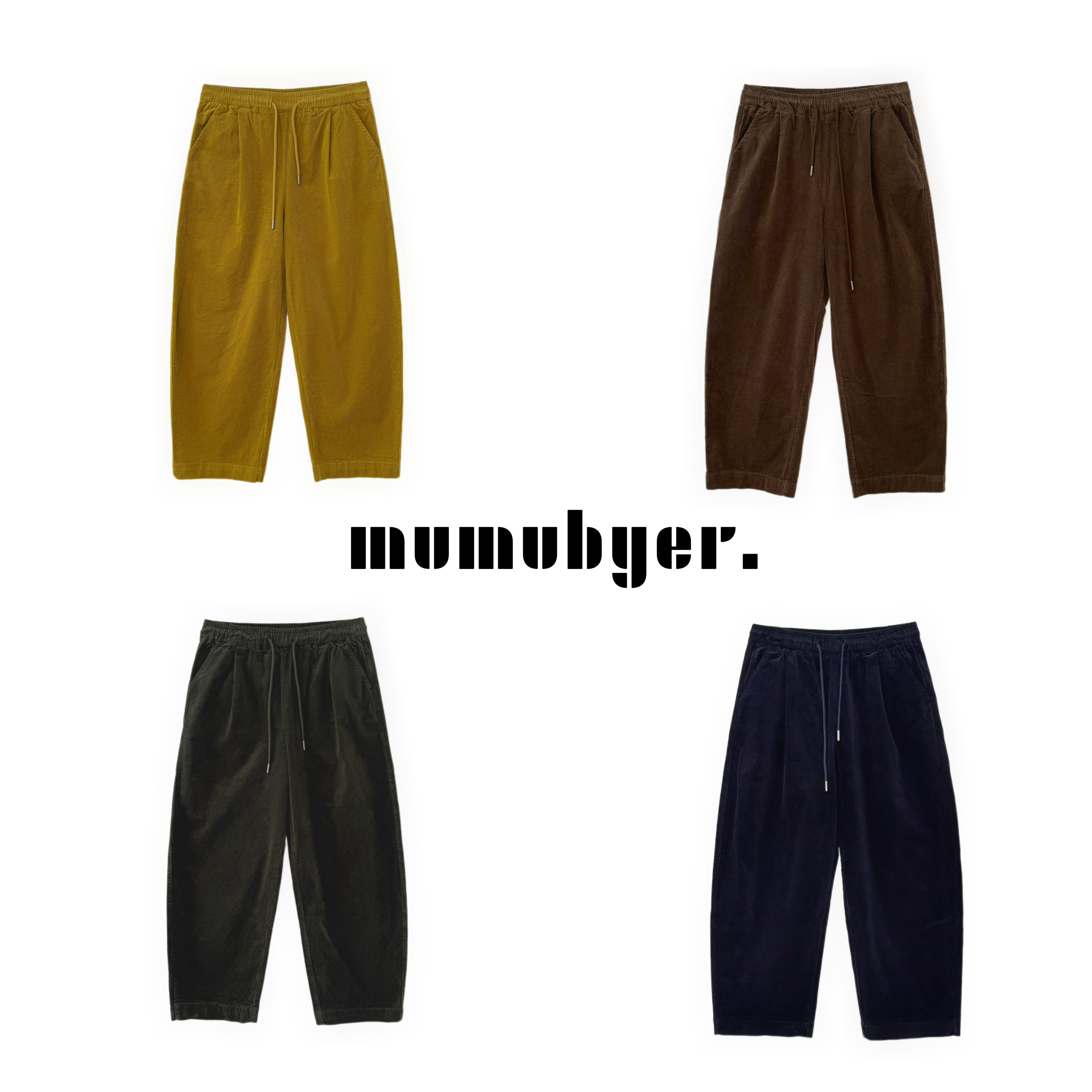 mumubyer •“升级复活款”25秋冬百搭色灯芯绒宽松条绒松紧腰休闲裤