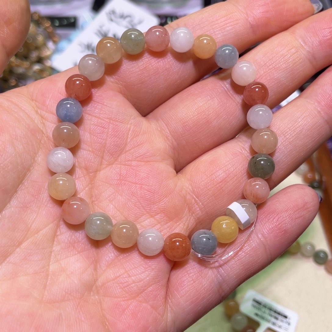 水晶手链未镶嵌刘***刘7mm彩兔毛