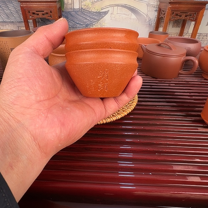 瑞***紫砂茶杯紫砂茶碗红降破