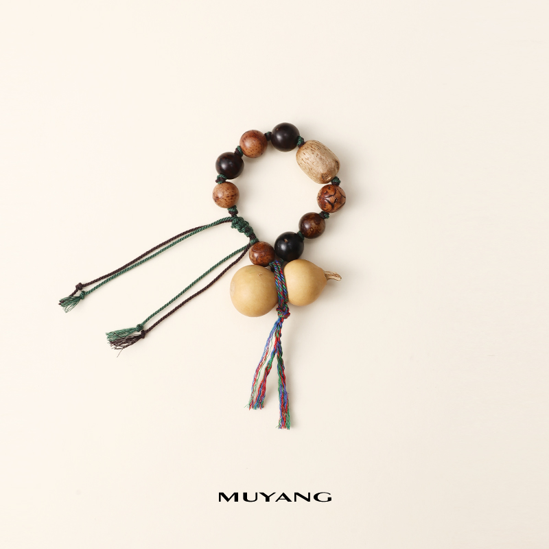 muyang/慕阳 非金属树脂手链 百搭复古古风手作逍遥葫芦手链