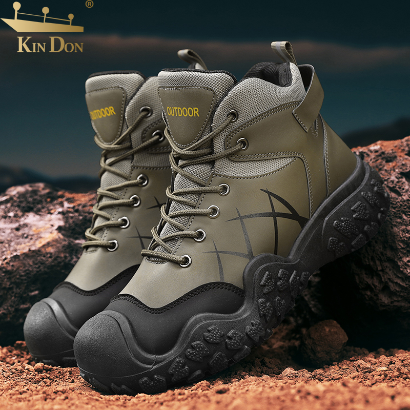 金盾官方正版男鞋百搭厚底耐磨工装鞋户外运动防滑休闲板鞋-B101