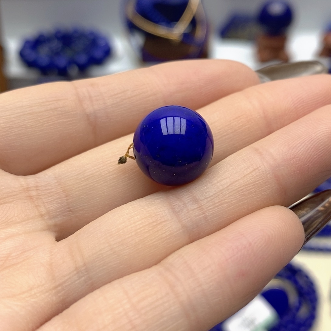 松***万青金石未镶嵌颈饰单珠14mm