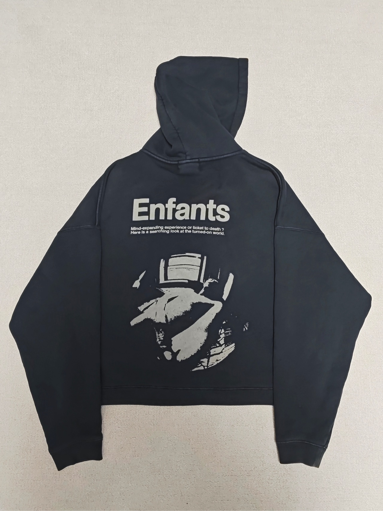 99新  S码 Enfants Riches Deprimes做旧水洗印花连帽卫衣