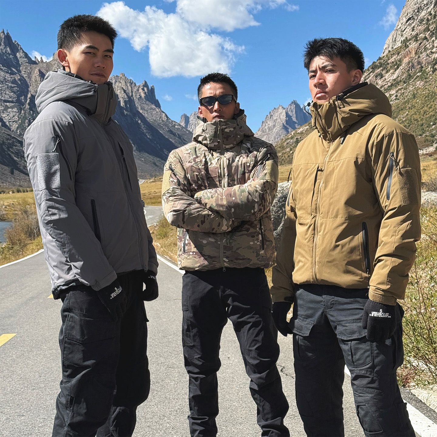 GUNCHILL冬季户外多口袋工装军版棉服男可拆卸帽加厚保暖战术棉衣