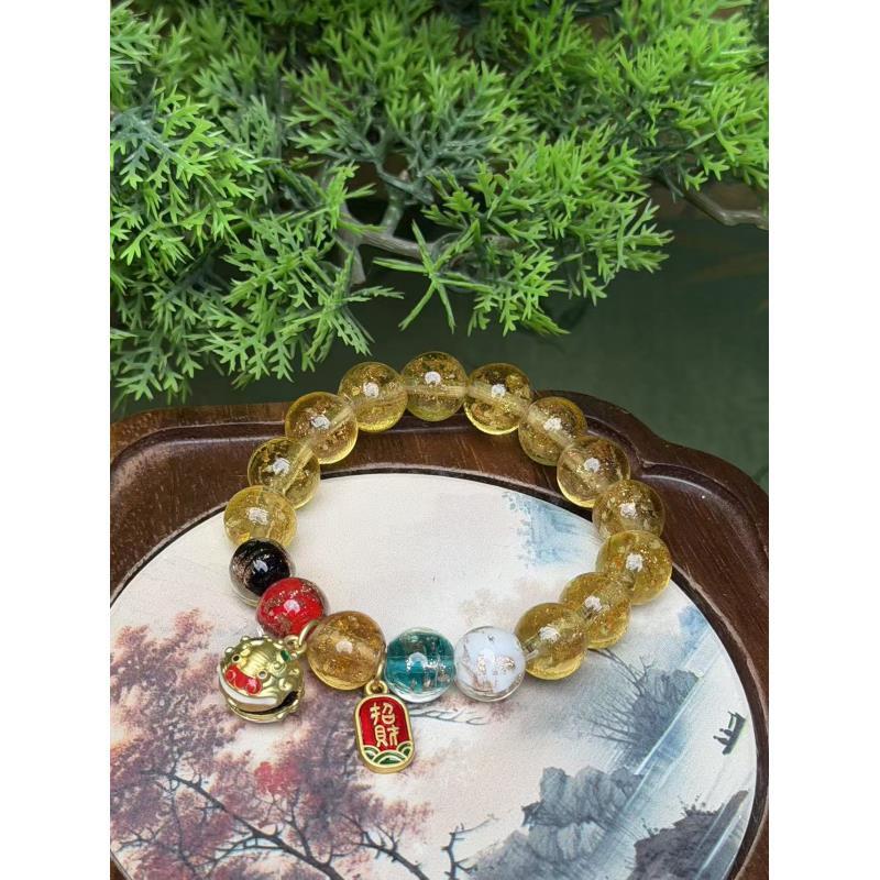 DG1253-六色琉璃珠带三福袋DG