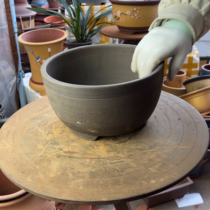 紫砂宜兴紫砂花盆拉毛25