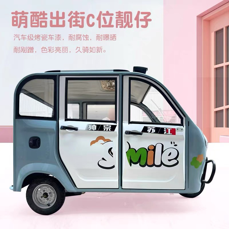 全封闭电动三轮车家用带棚成人代步女性接送孩子老头乐国标电瓶车