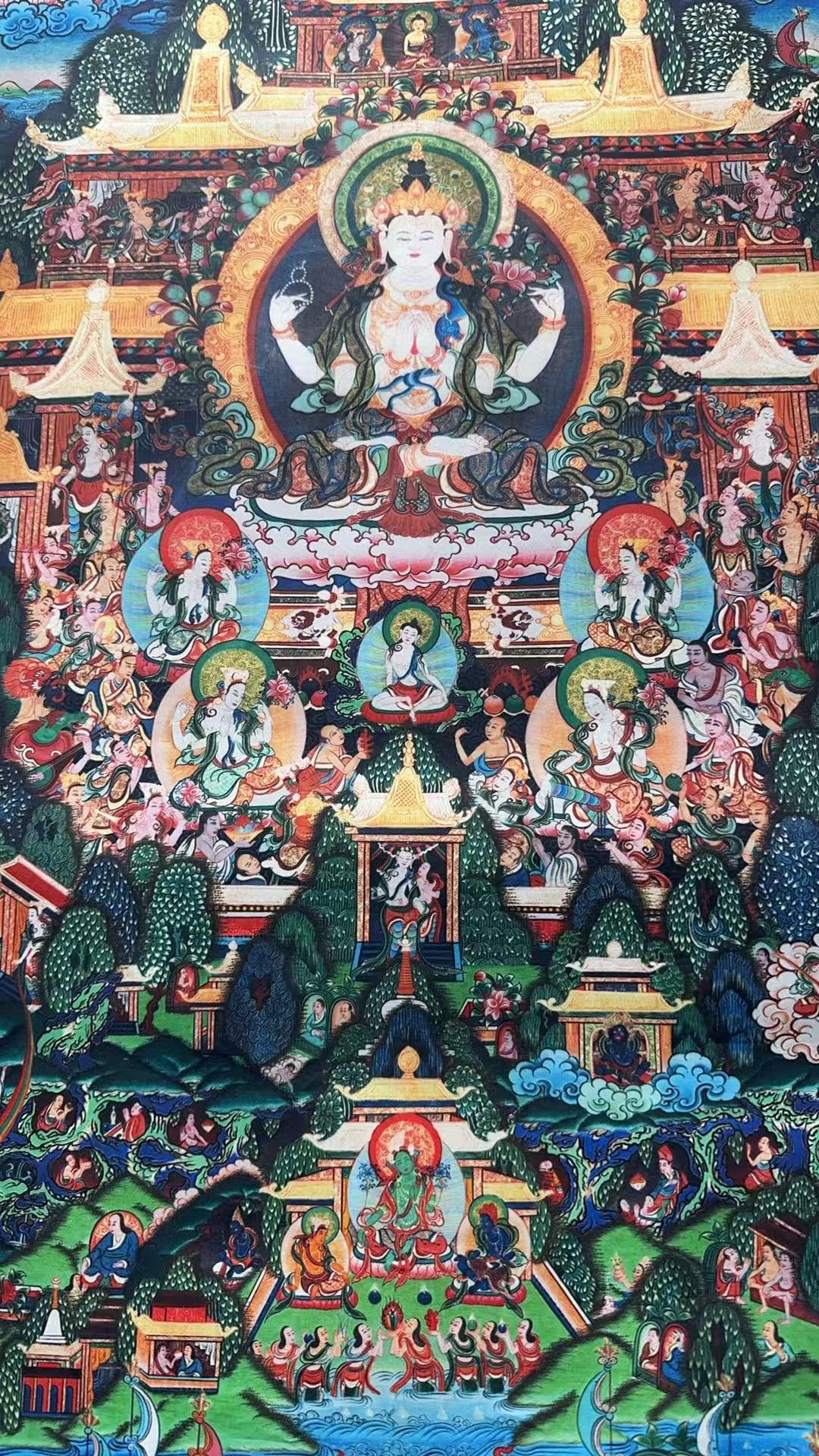 高端精品大圆满皈依境绘画类唐卡佛教艺术珍品16089