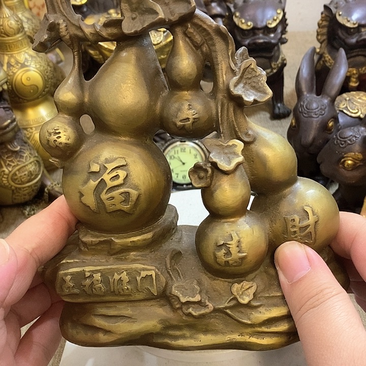 黄铜五福临门葫芦摆件