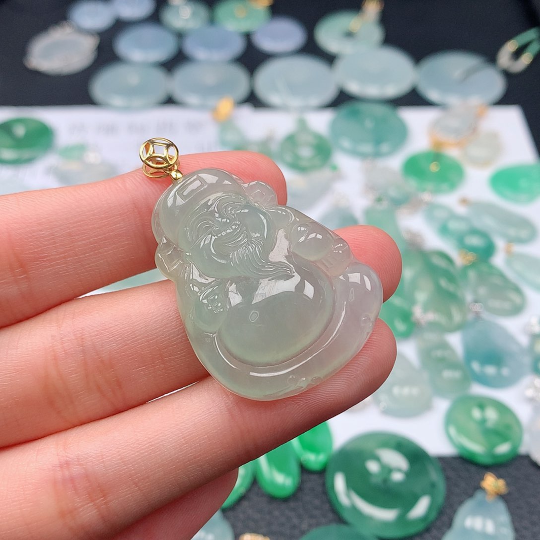 翡翠颈饰18K金镶嵌?***?天然翡翠