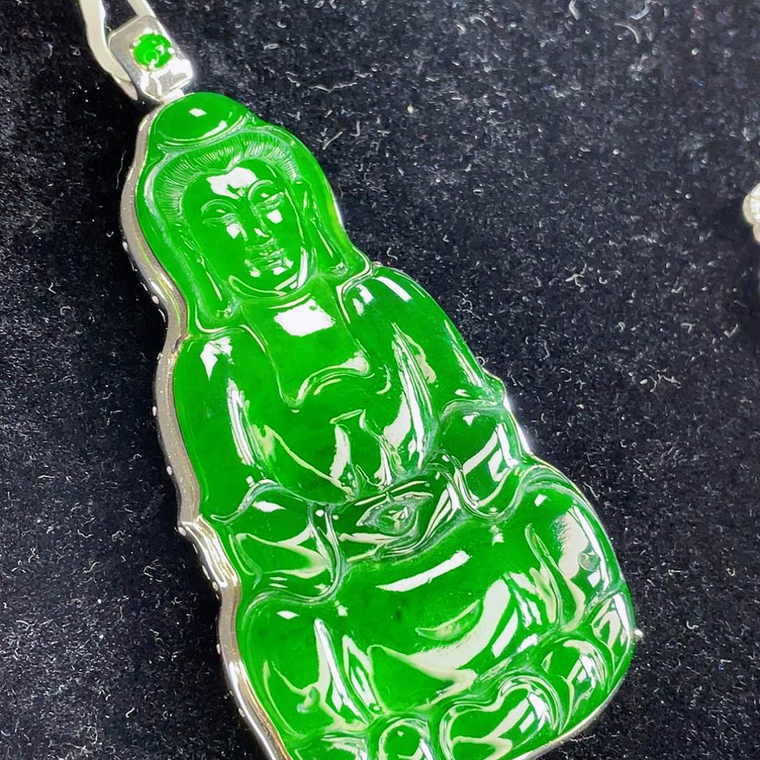 翡翠吊坠(不含链)银S925镶嵌