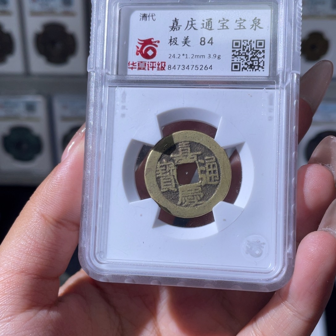 铜夏夏，嘉庆通宝，评级码5264