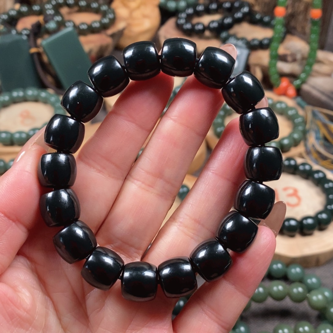 和田玉（青玉）手链未镶嵌