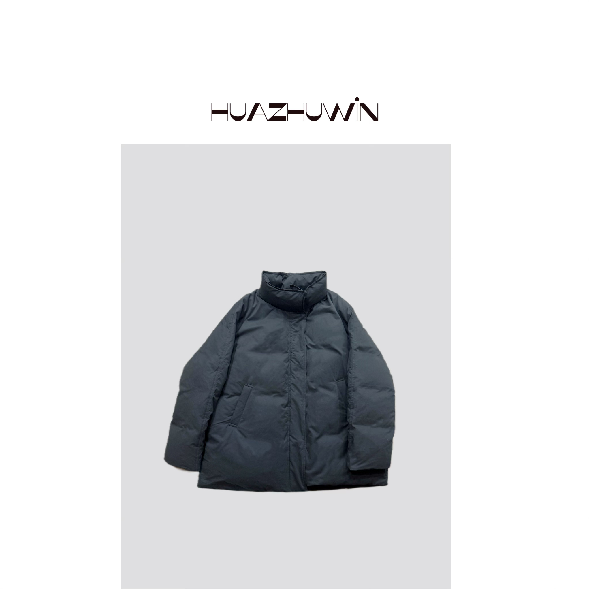 HZ-原单灰色加厚一手长羽绒服外套