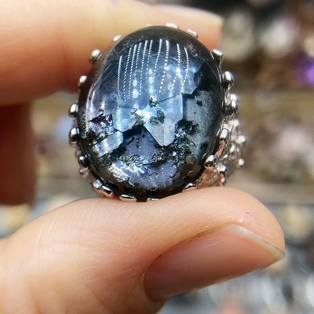 水晶戒指银S925镶嵌封****愛