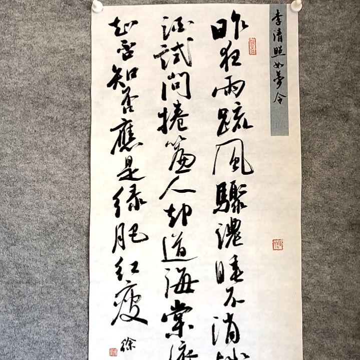 书法昨夜雨疏风骤34*68厘米手写书法四尺四开两平尺