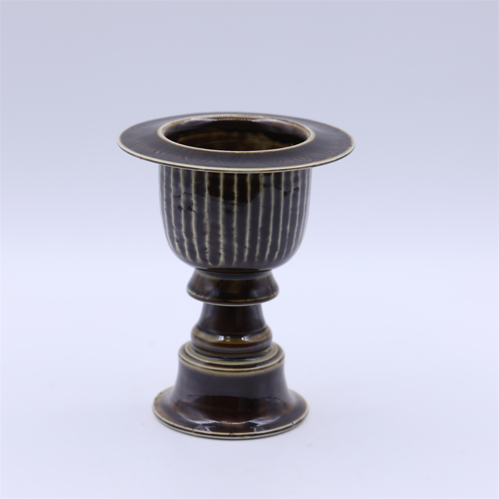 古董/古玩/瓷器/定窑黑釉高足杯LOT4244/老物件