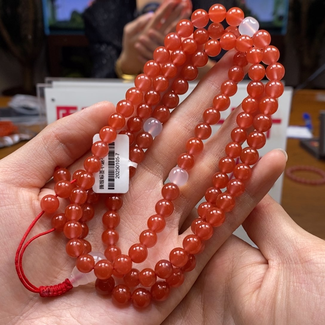 南红玛瑙串未镶嵌7➕冰红108