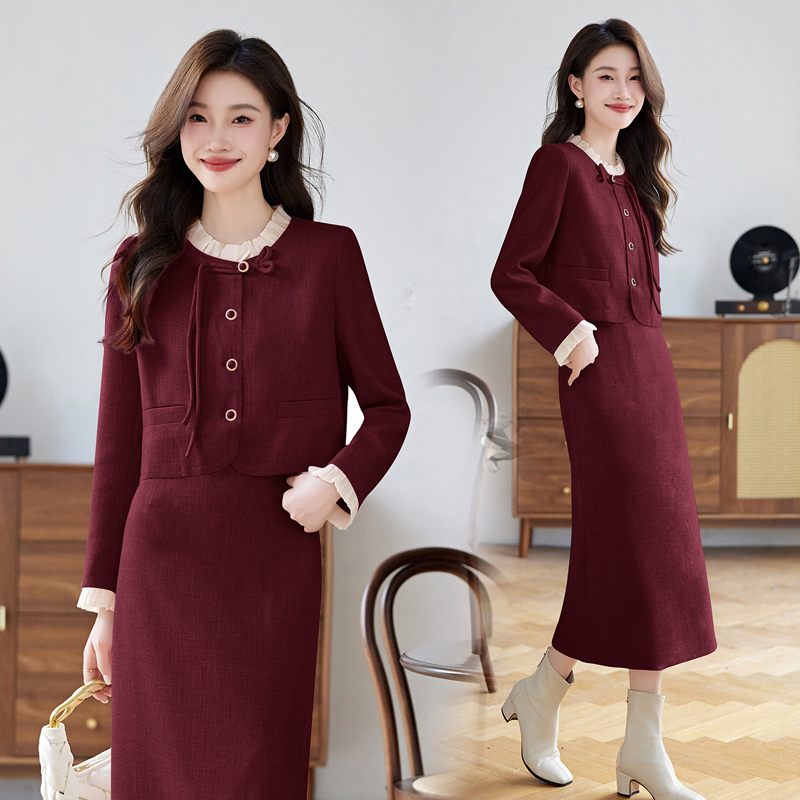 法式小香风毛呢套装裙女2025秋冬新款名媛风气质减龄半身裙两件套