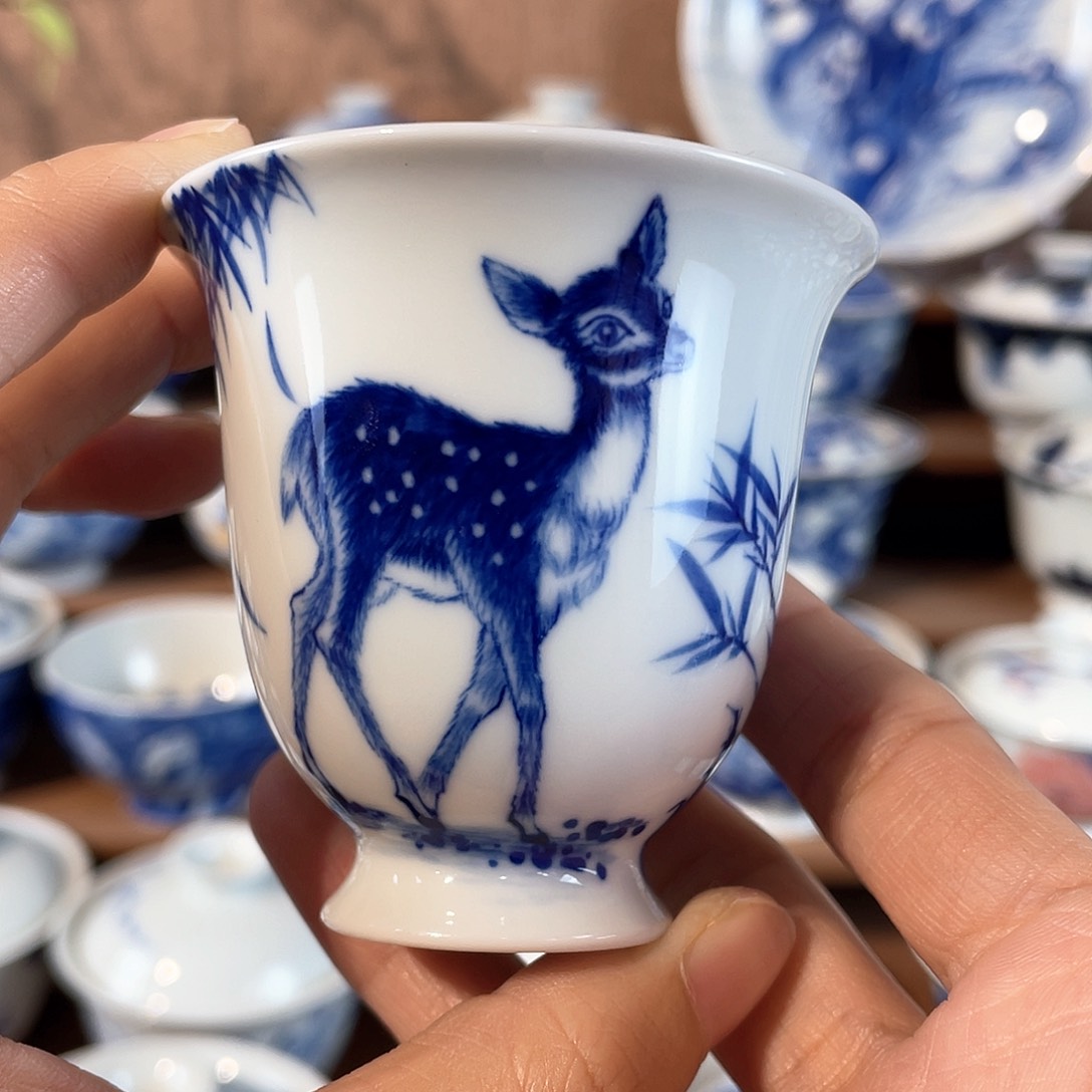 拾藝致物梅花鹿闻香杯