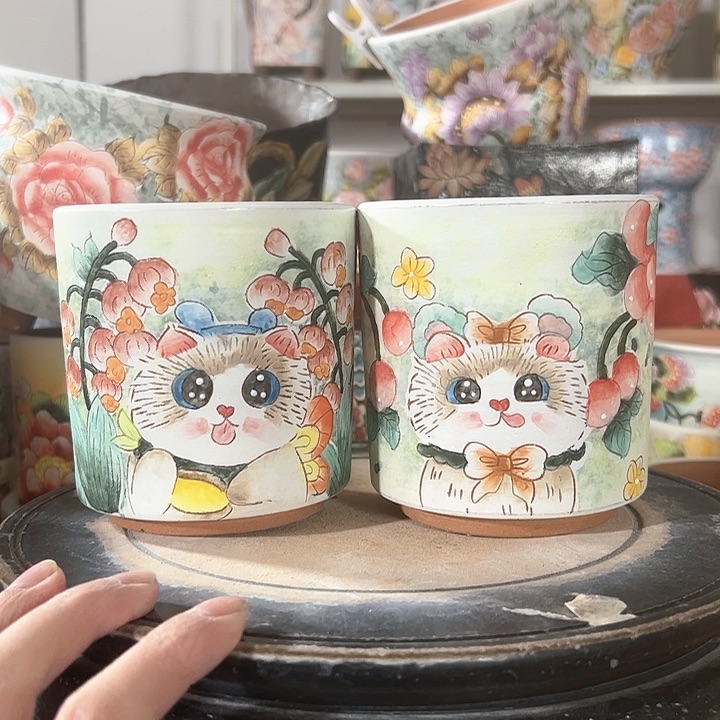 景德镇市昌江区手绘花盆满38包邮