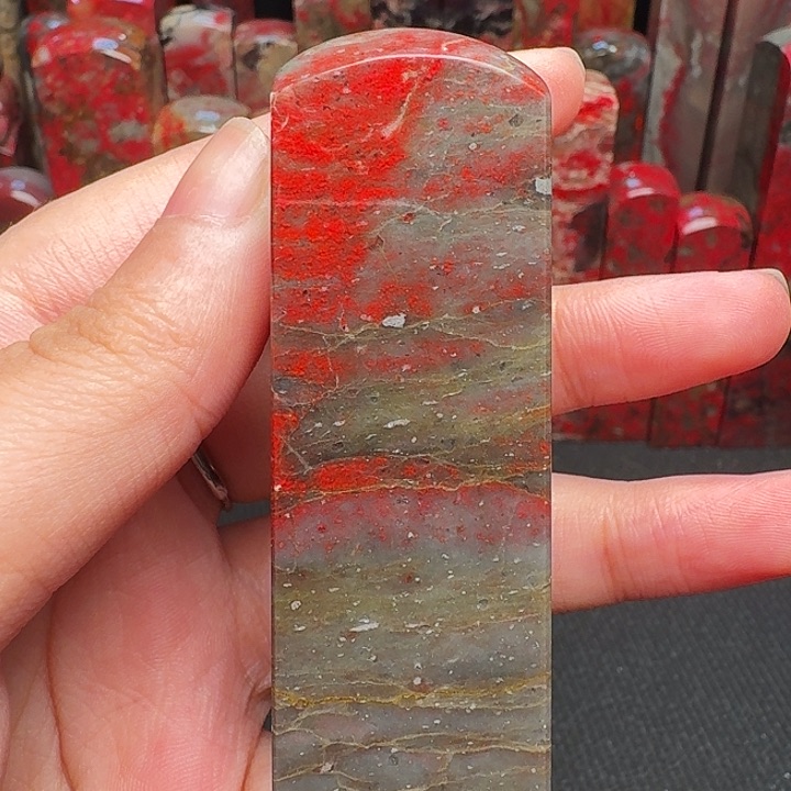 昌化石印石竹*精品昌化鸡血石