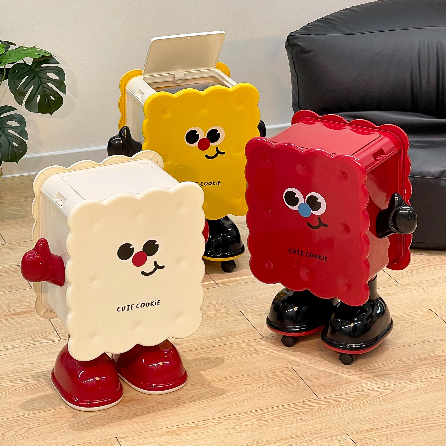 饼干垃圾桶家用客厅轻奢高档新款可移动带盖创意大容量方形废纸篓