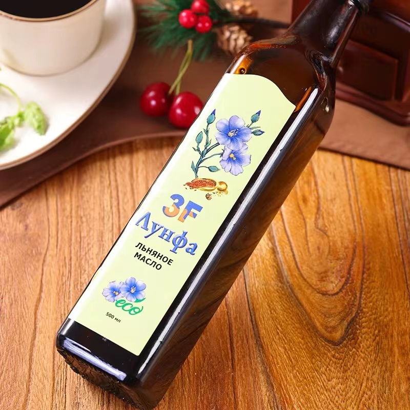 俄罗斯原装进口低温压榨3F亚麻籽油500ml