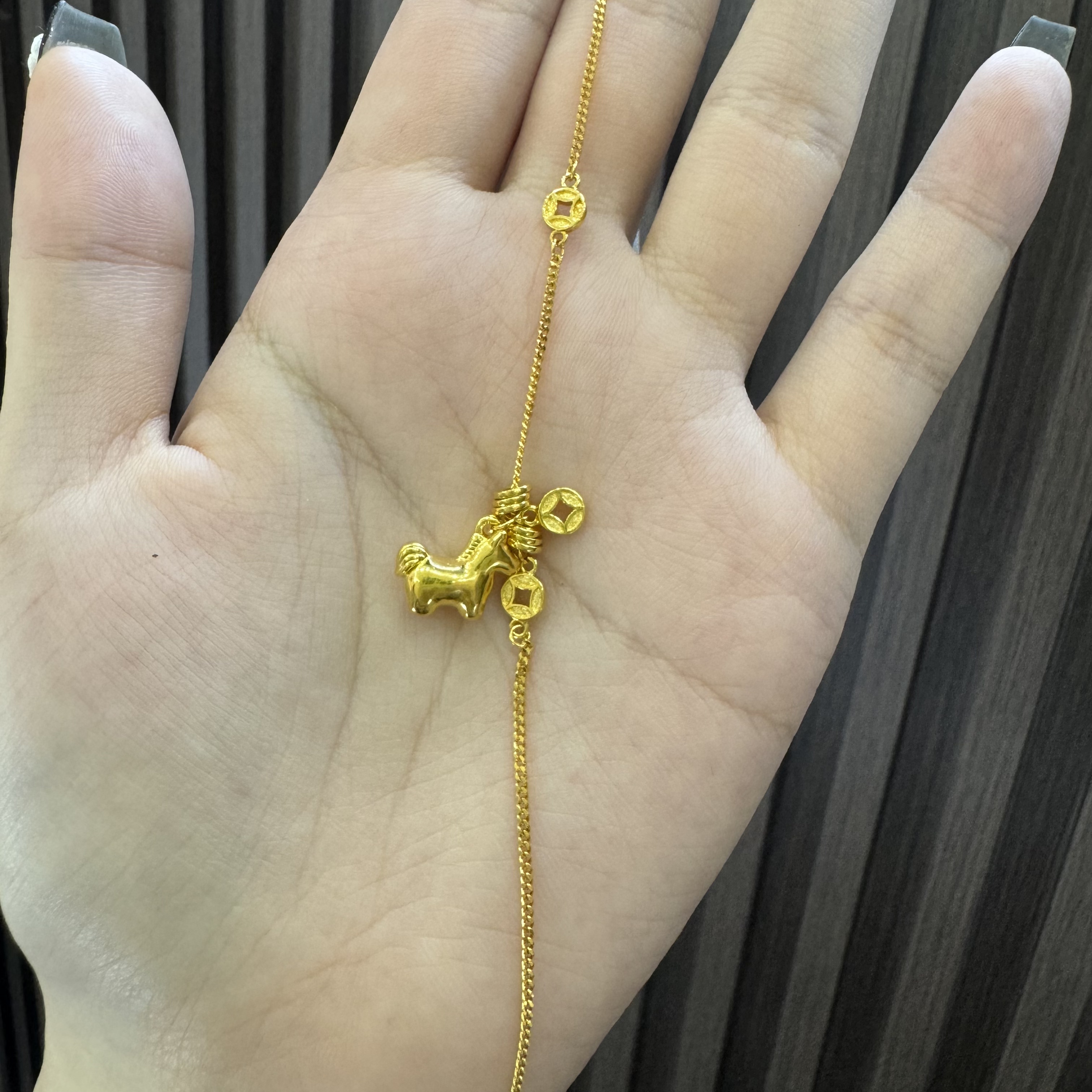 足银手链 马年生肖马上有钱精致手链