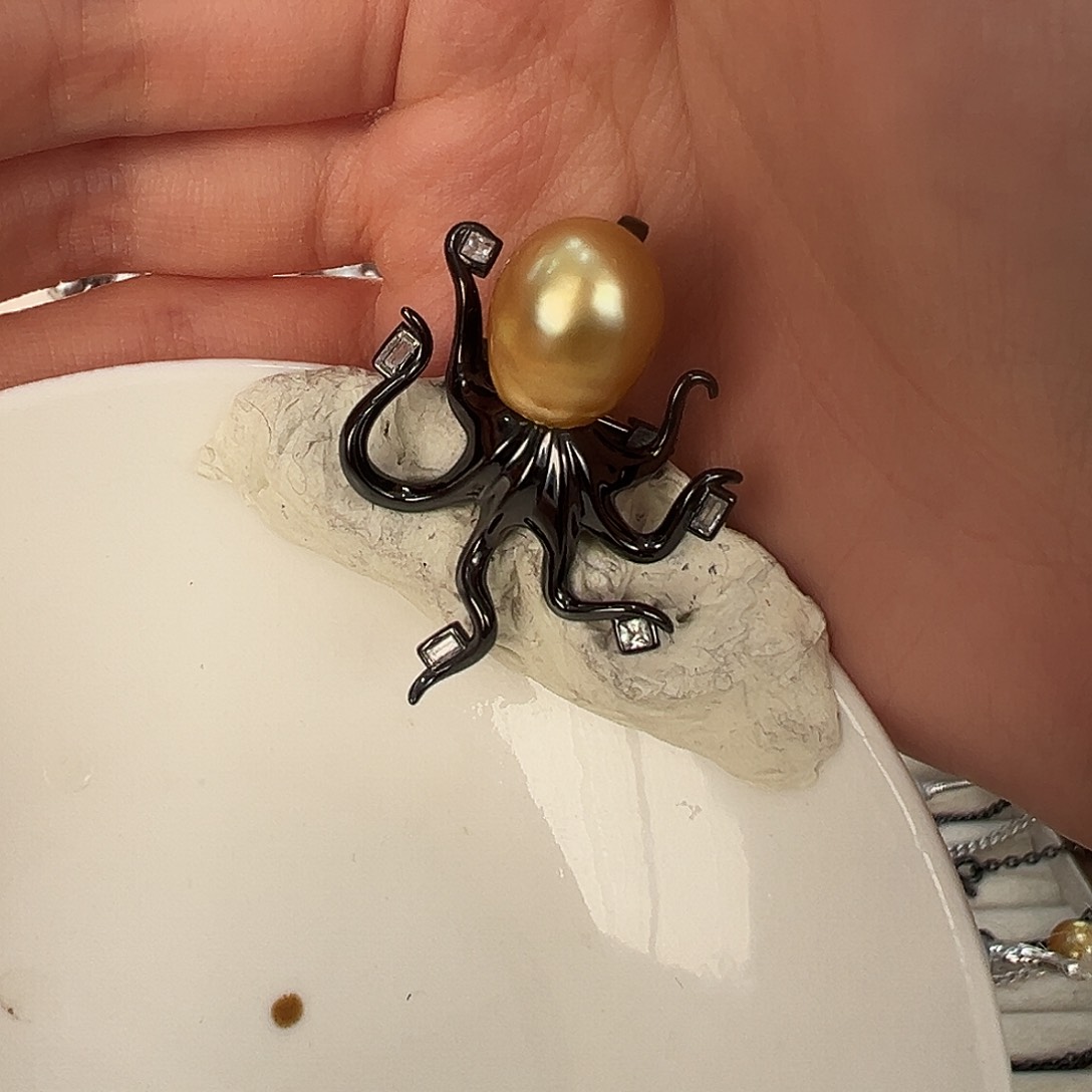 海水珍珠吊坠(不含链)银S925镶嵌