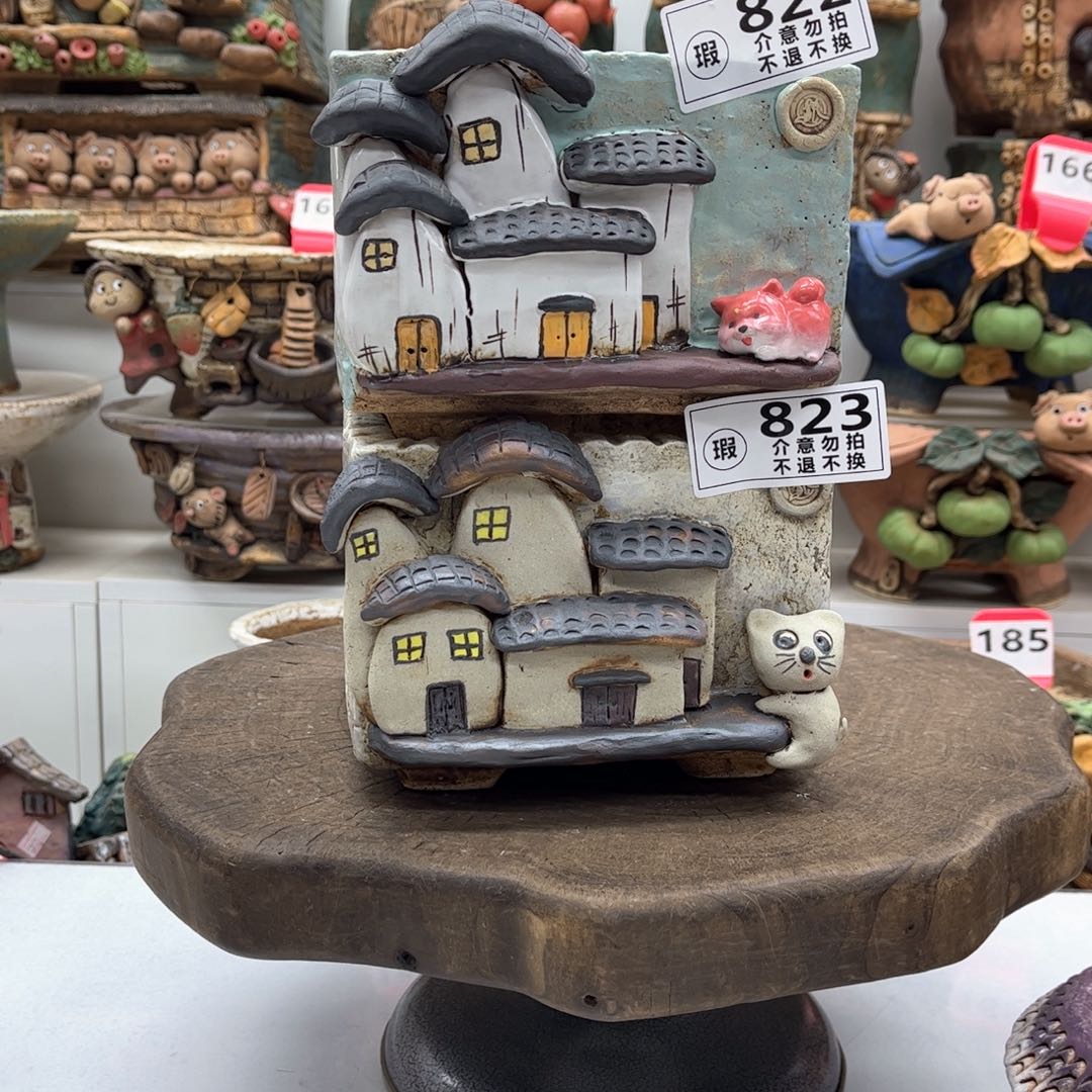 红陶花盆822823瑕疵