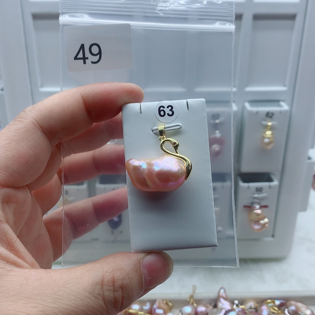 合金吊坠(不含链)淡水珍珠