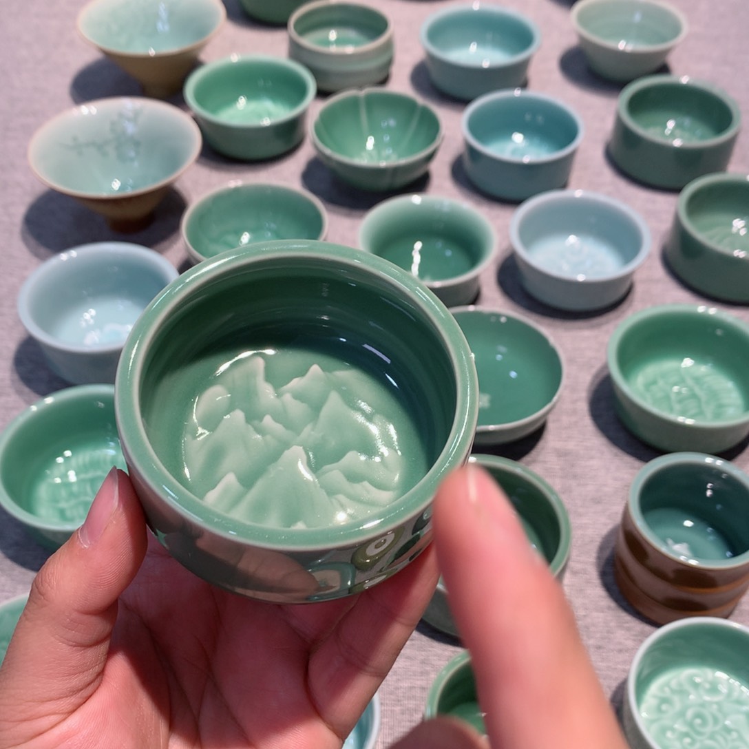 可****语龙泉青瓷茶具杯子