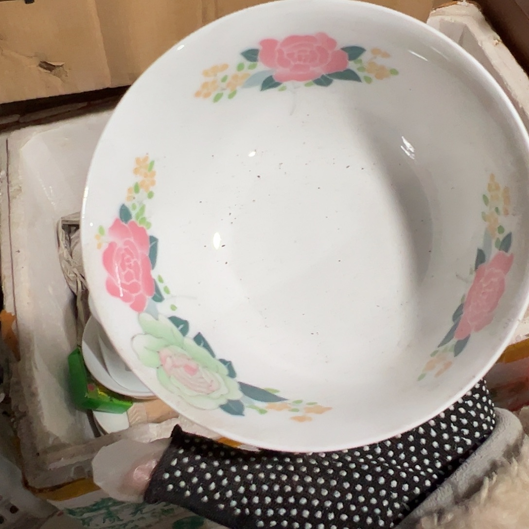 醴陵瓷直播供货基地毛瓷月季饭碗12.5