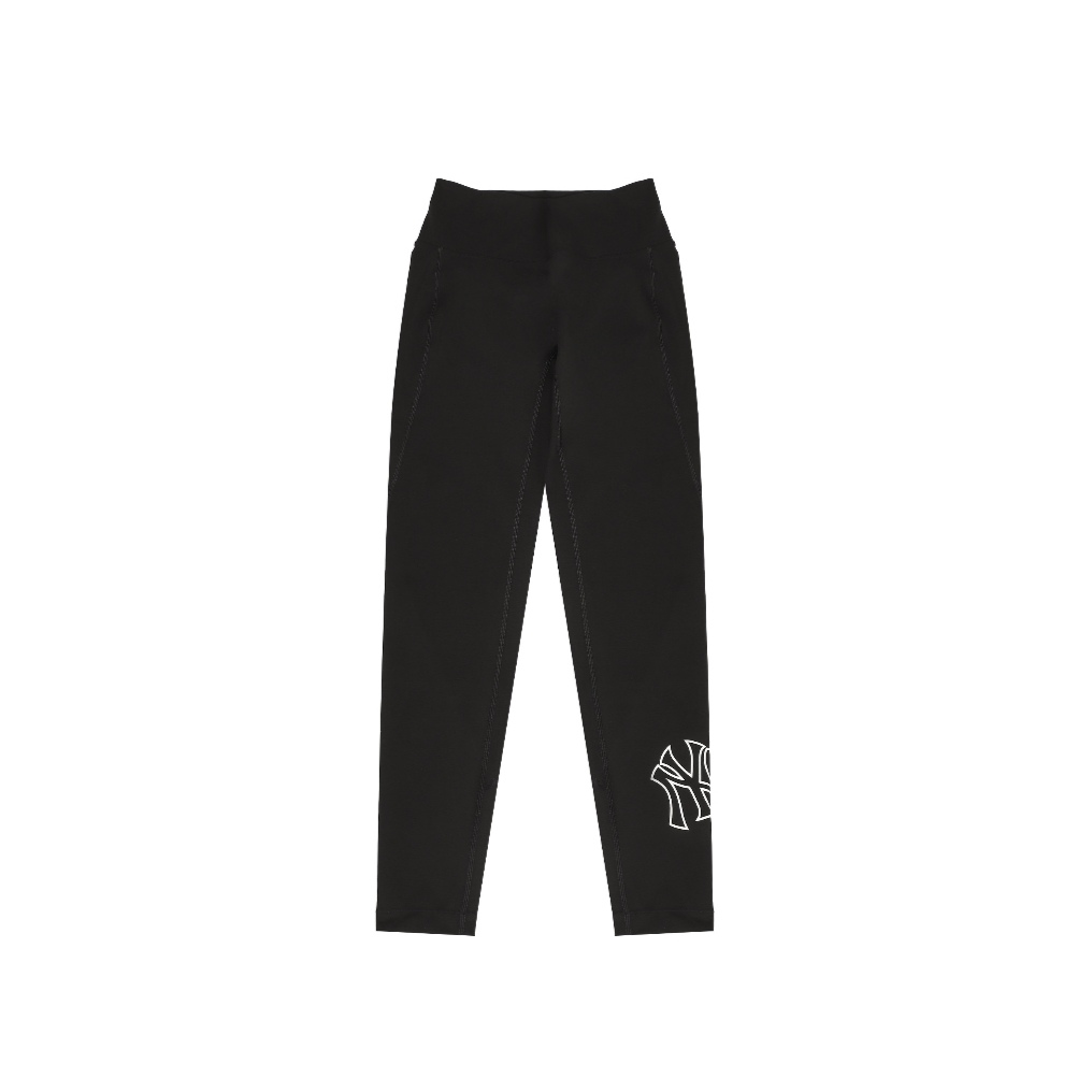 MLB纯色印花秋冬紧身打底裤黑色休闲裤时尚修身弹力百搭九分裤子