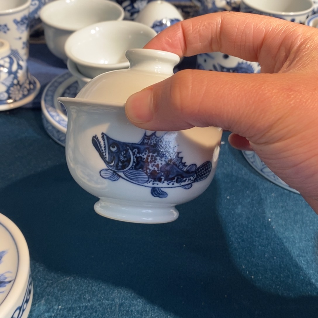 杯景德镇手工手绘陶瓷微瑕福利盖碗